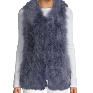 BELLE FARE vest real Ostrich feather NWT size S